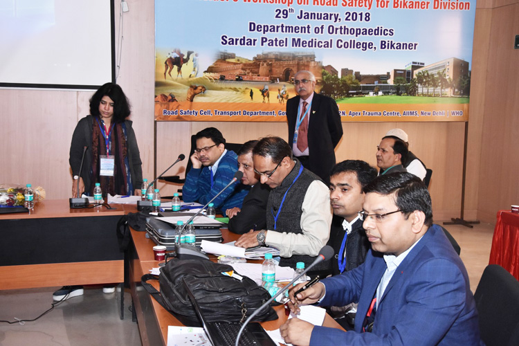 Participating in Stakeholder's Workshop on Road Safety Held at S.P. Medical College, Bikaner